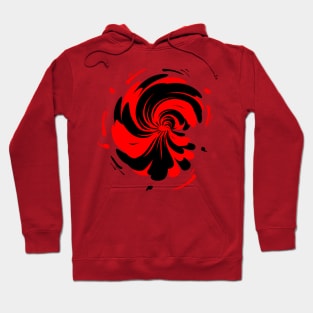 Spiral geometric red and black Hoodie